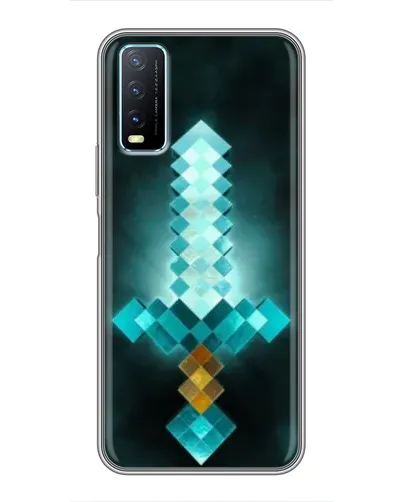 Чехол для Vivo Y20 с картинкой «Алмазный меч неон»