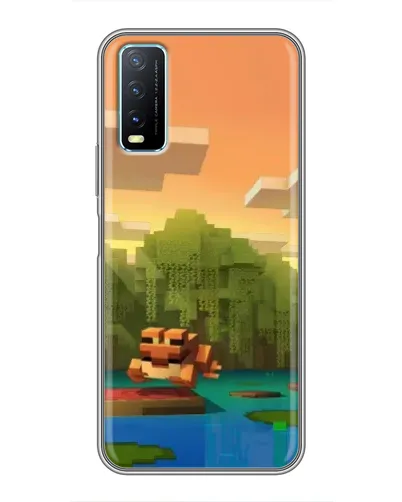 Чехол для Vivo Y20 с картинкой «Майнкрафт закат солнца»