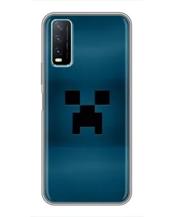 Чехол для Vivo Y20 с картинкой «Крипер текстура»