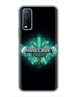 Чехол для Vivo Y20 с картинкой «Minecraft Diamond лого»