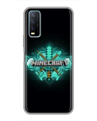 Чехол для Vivo Y20 с картинкой «Minecraft Diamond лого»