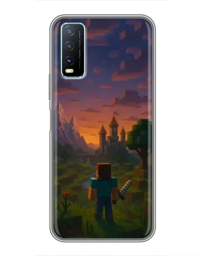 Чехол для Vivo Y20 с картинкой «Стив у башни»