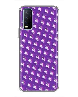 Чехол для Vivo Y20 с картинкой «Единороги на фиолетовом»