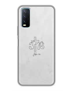 Чехол для Vivo Y20 с картинкой «Иоанна 3:16 Крест» Чехол для Vivo Y20 с картинкой «Иоанна 3:16 Крест»