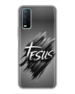 Чехол для Vivo Y20 с картинкой «Надпись Jesus Graffiti»