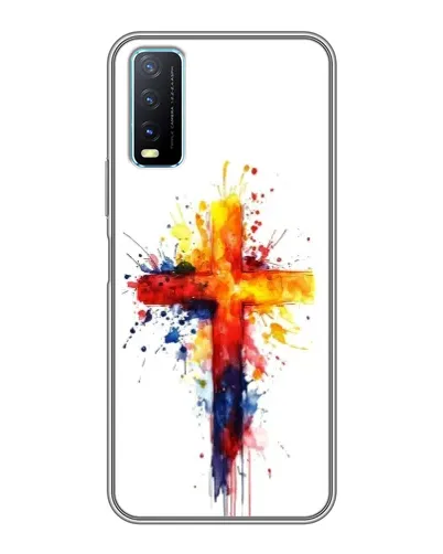Чехол для Vivo Y20 с картинкой «Акварельный крест»