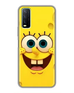 Чехол для Vivo Y20 с картинкой «Губка Боб улыбка»