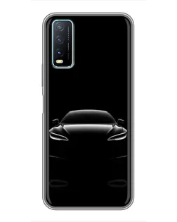 Чехол для Vivo Y20 с картинкой «Силуэт Tesla Night»