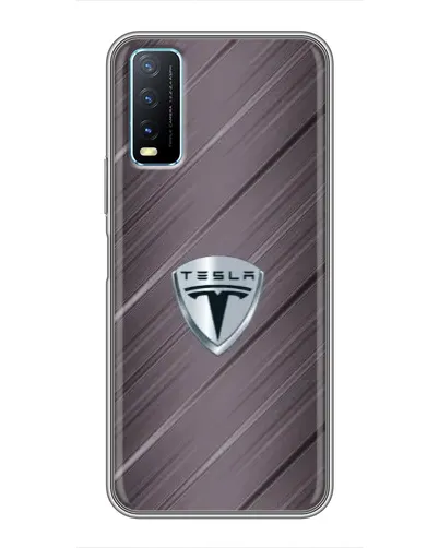 Чехол для Vivo Y20 с картинкой «Металлическая текстура Tesla»