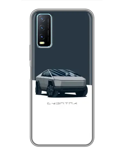 Чехол для Vivo Y20 с картинкой «Серебристый Cybertruck Tesla»