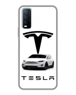 Чехол для Vivo Y20 с картинкой «Tesla White Style»