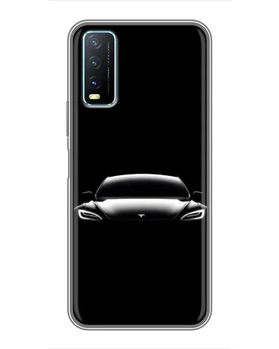 Чехол для Vivo Y20 с картинкой «Фары Tesla Night»