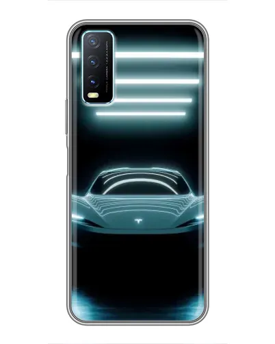 Чехол для Vivo Y20 с картинкой «Tesla в неоне»