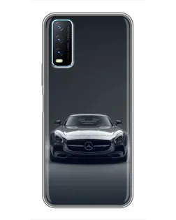 Чехол для Vivo Y20 с картинкой «Mercedes на черном»