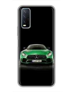 Чехол для Vivo Y20 с картинкой «Mercedes — неоновый лого»