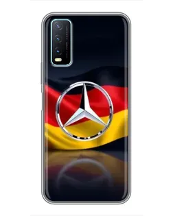 Чехол для Vivo Y20 с картинкой «Mercedes — флаг Германии»