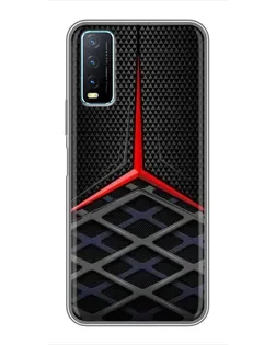 Чехол для Vivo Y20 с картинкой «Mercedes Carbon Grid»