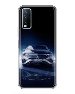 Чехол для Vivo Y20 с картинкой «Ночной Mercedes EQ»