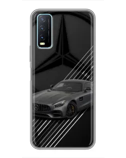 Чехол для Vivo Y20 с картинкой «Mercedes AMG — графика»