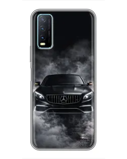 Чехол для Vivo Y20 с картинкой «Mercedes в дыму»