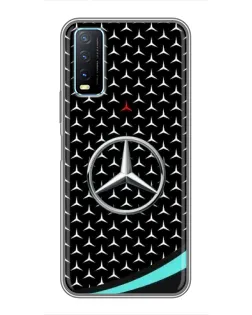 Чехол для Vivo Y20 с картинкой «Mercedes — бирюзовый акцент»