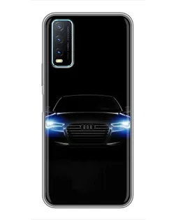 Чехол для Vivo Y20 с картинкой «Audi в неоне»