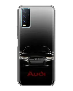 Чехол для Vivo Y20 с картинкой «Audi — градиентный контур»