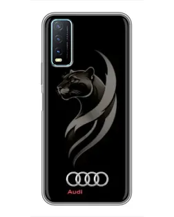 Чехол для Vivo Y20 с картинкой «Графика — пантера и Audi»