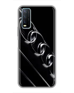 Чехол для Vivo Y20 с картинкой «Audi — абстрактные кольца»