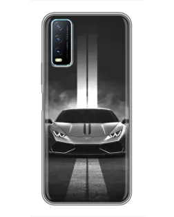 Чехол для Vivo Y20 с картинкой «Lamborghini симметрия дорог»