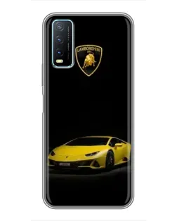 Чехол для Vivo Y20 с картинкой «Lamborghini желтый акцент»