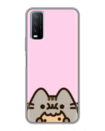Чехол для Vivo Y20 с картинкой «Pusheen и печенье»