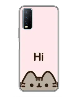 Чехол для Vivo Y20 с картинкой «Пушин говорит Hi» Чехол для Vivo Y20 с картинкой «Пушин говорит Hi»