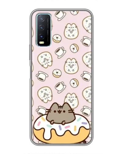 Чехол для Vivo Y20 с картинкой «Пушин на пончике»
