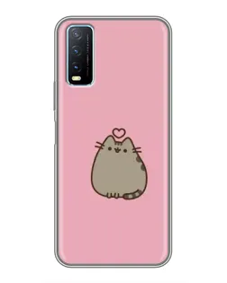 Чехол для Vivo Y20 с картинкой «Pusheen сердце» Чехол для Vivo Y20 с картинкой «Pusheen сердце»