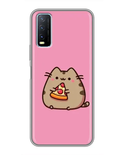Чехол для Vivo Y20 с картинкой «Пушин с пиццей»