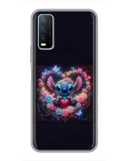 Чехол для Vivo Y20 с картинкой «Stitch в цветах» Чехол для Vivo Y20 с картинкой «Stitch в цветах»