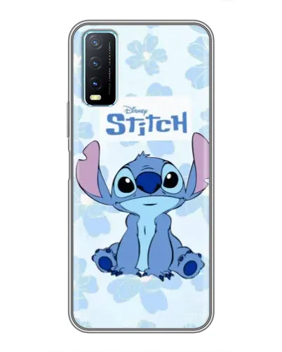 Чехол для Vivo Y20 с картинкой «Stitch среди цветов»
