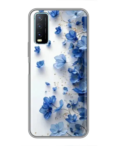 Чехол для Vivo Y20 с картинкой «Голубой цветочный каскад» Чехол для Vivo Y20 с картинкой «Голубой цветочный каскад»