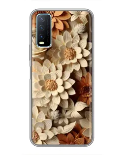Чехол для Vivo Y20 с картинкой «Бежевый флористический декор» Чехол для Vivo Y20 с картинкой «Бежевый флористический декор»