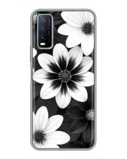 Чехол для Vivo Y20 с картинкой «Монохромные астры» Чехол для Vivo Y20 с картинкой «Монохромные астры»