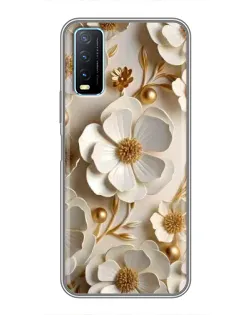 Чехол для Vivo Y20 с картинкой «Белие бумажние цвети» Чехол для Vivo Y20 с картинкой «Белие бумажние цвети»