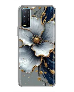 Чехол для Vivo Y20 с картинкой «Белый цветок и золотой флюид» Чехол для Vivo Y20 с картинкой «Белый цветок и золотой флюид»