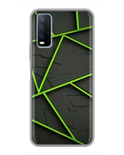 Чехол для Vivo Y20 с картинкой «Зеленые геометрические линии»