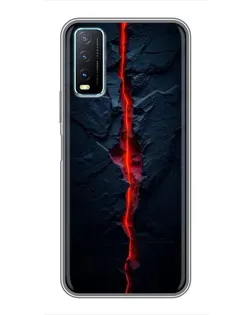 Чехол для Vivo Y20 с картинкой «Kрасная лавовая трещина»