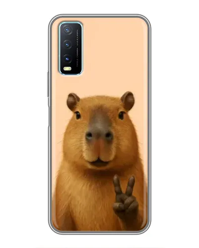Чехол для Vivo Y20 с картинкой «Капибара виктория»