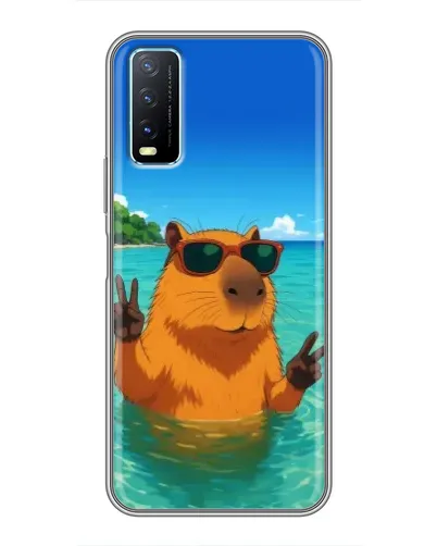 Чехол для Vivo Y20 с картинкой «Морская капибара»