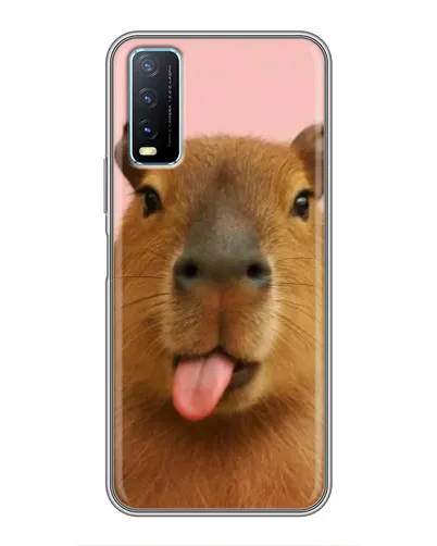 Чехол для Vivo Y20 с картинкой «Капибара с языком»