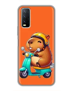 Чехол для Vivo Y20 с картинкой «Капибара на скутере» Чехол для Vivo Y20 с картинкой «Капибара на скутере»