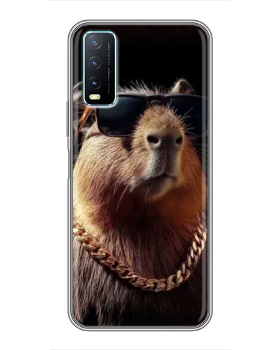 Чехол для Vivo Y20 с картинкой «Капибара золотая цепь»
